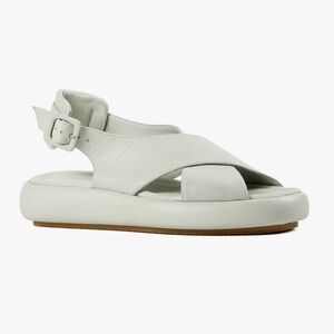 All Black Brand Taupe  Sandals with Cushioned Sole and Crisscross Straps